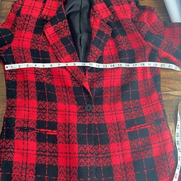 Studio C Vintage jacket blazer business casual black and red plaid size - Picture 9 of 16